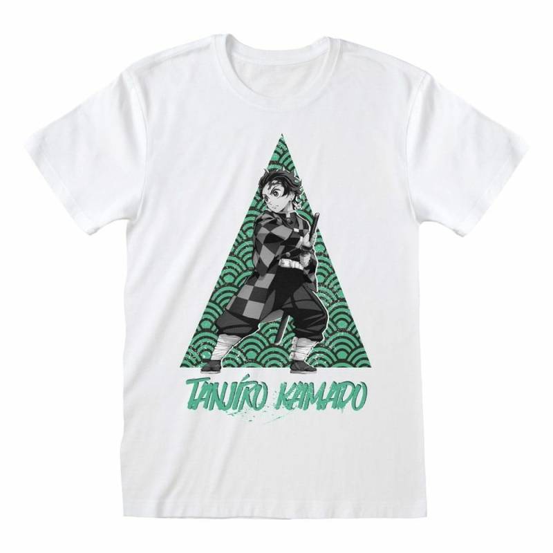 T-shirt - Demon Slayer - Tanjiro Kamado Herren Weiss L von Heroes