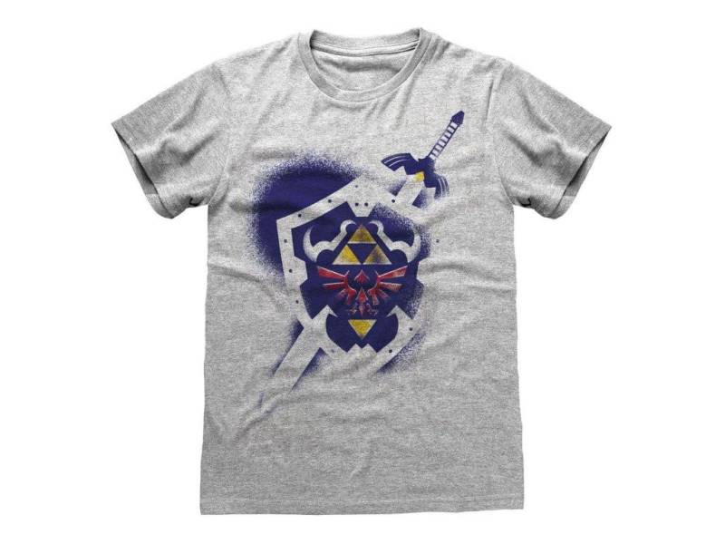 T-shirt - Zelda - Shield Herren Taubengrau XL von Heroes