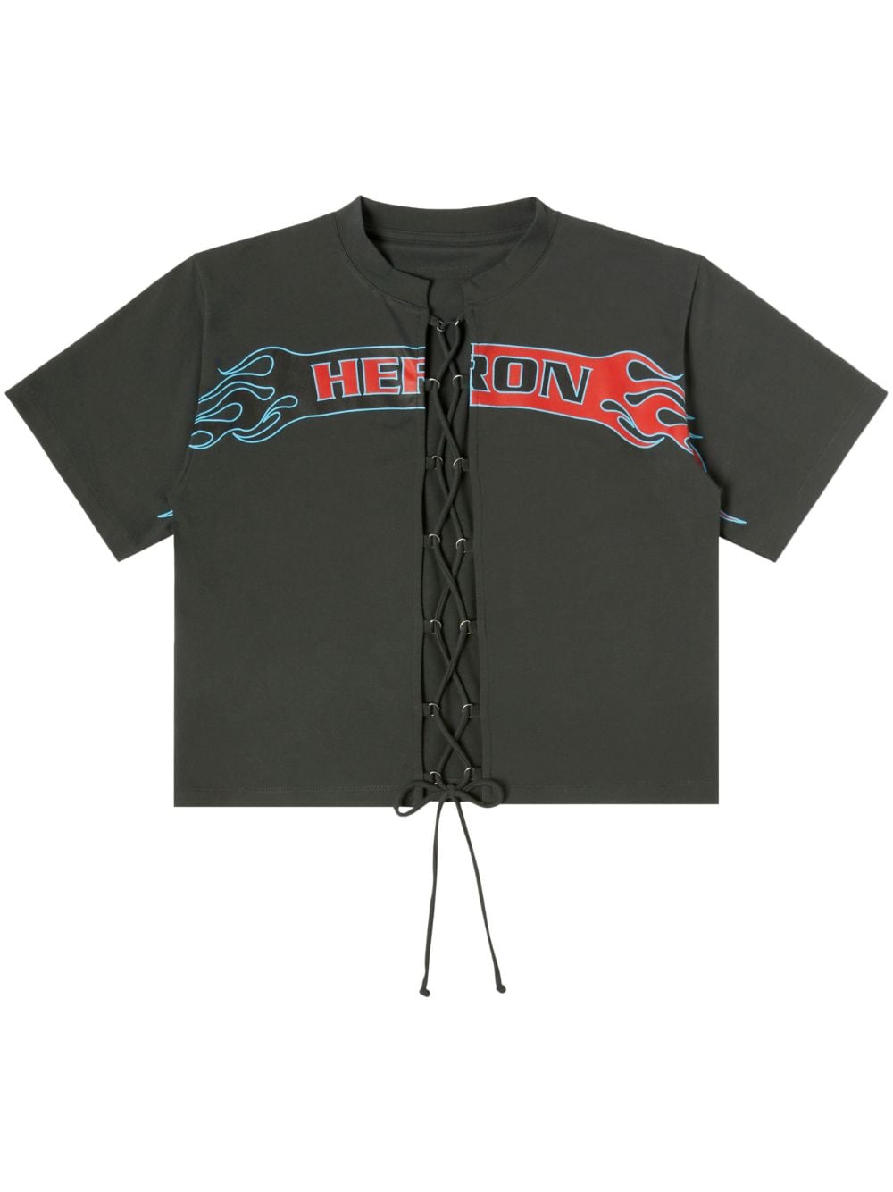 Heron Preston Flaming lace-up T-Shirt - Black von Heron Preston