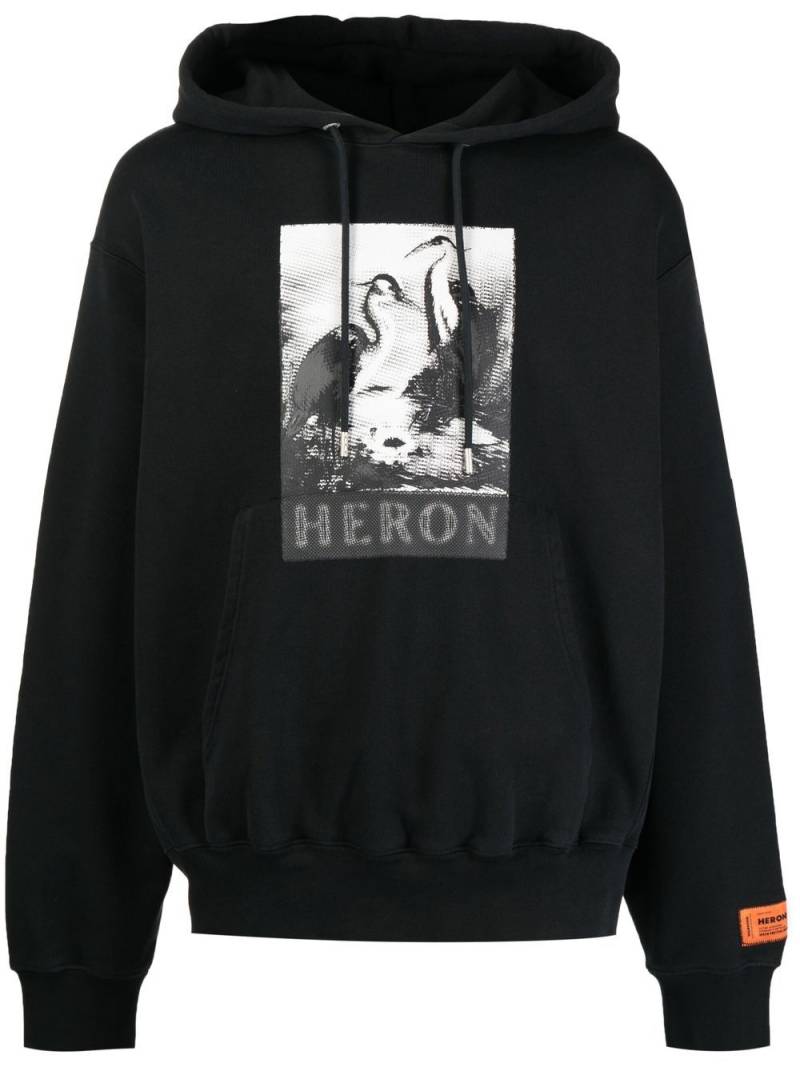 Heron Preston Halftone Heron print hoodie - Black von Heron Preston