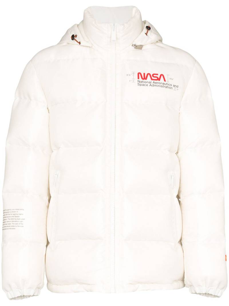 Heron Preston NASA print padded coat - White von Heron Preston