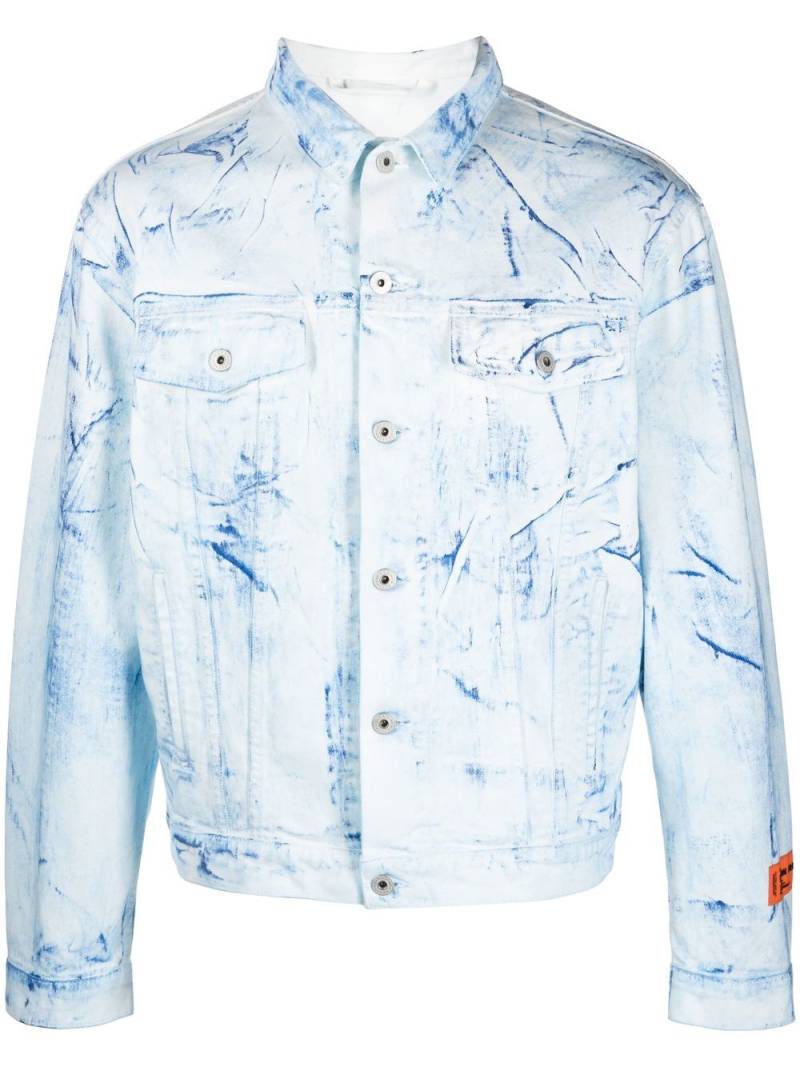 Heron Preston Overdyed button-up shirt jacket - Blue von Heron Preston