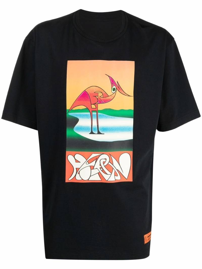 Heron Preston abstract heron-print T-shirt - Black von Heron Preston