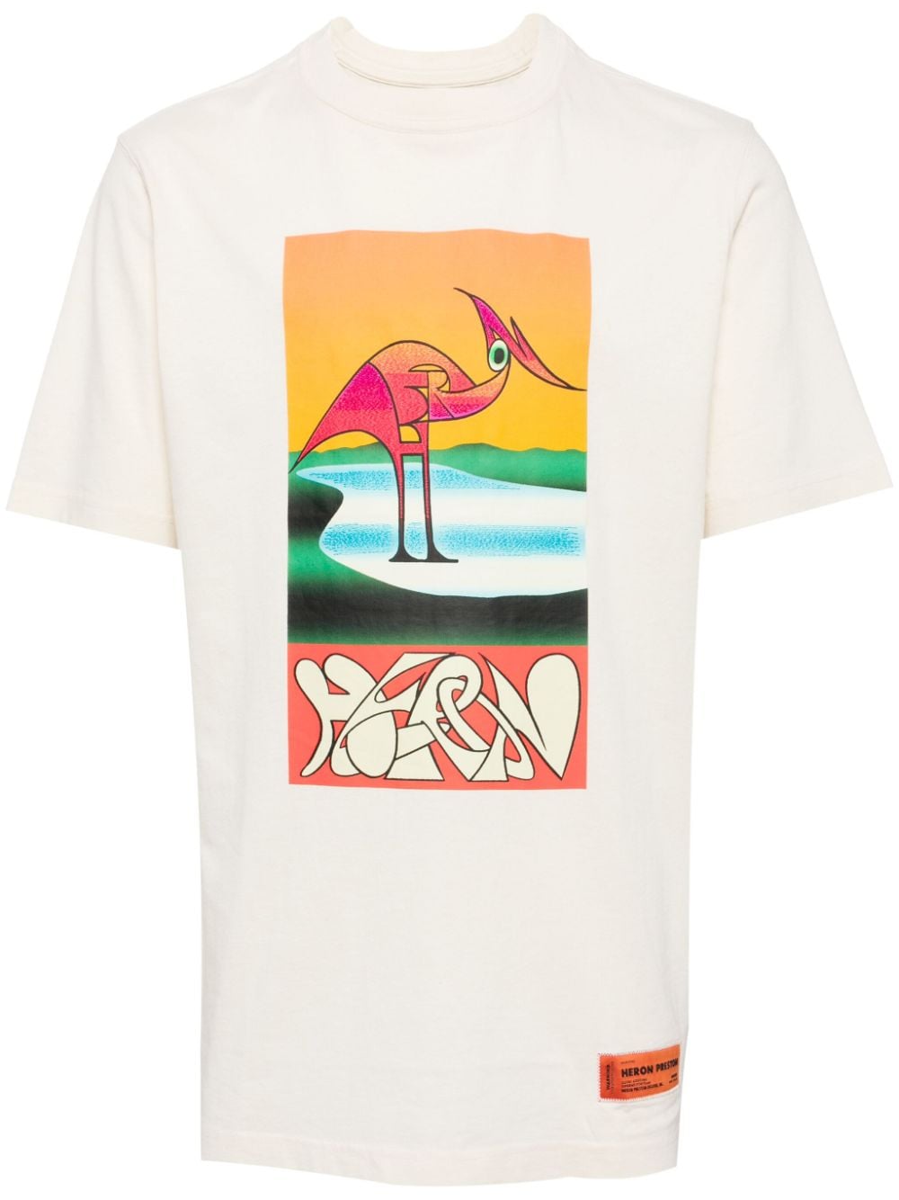 Heron Preston abstract heron-print T-shirt - Neutrals von Heron Preston