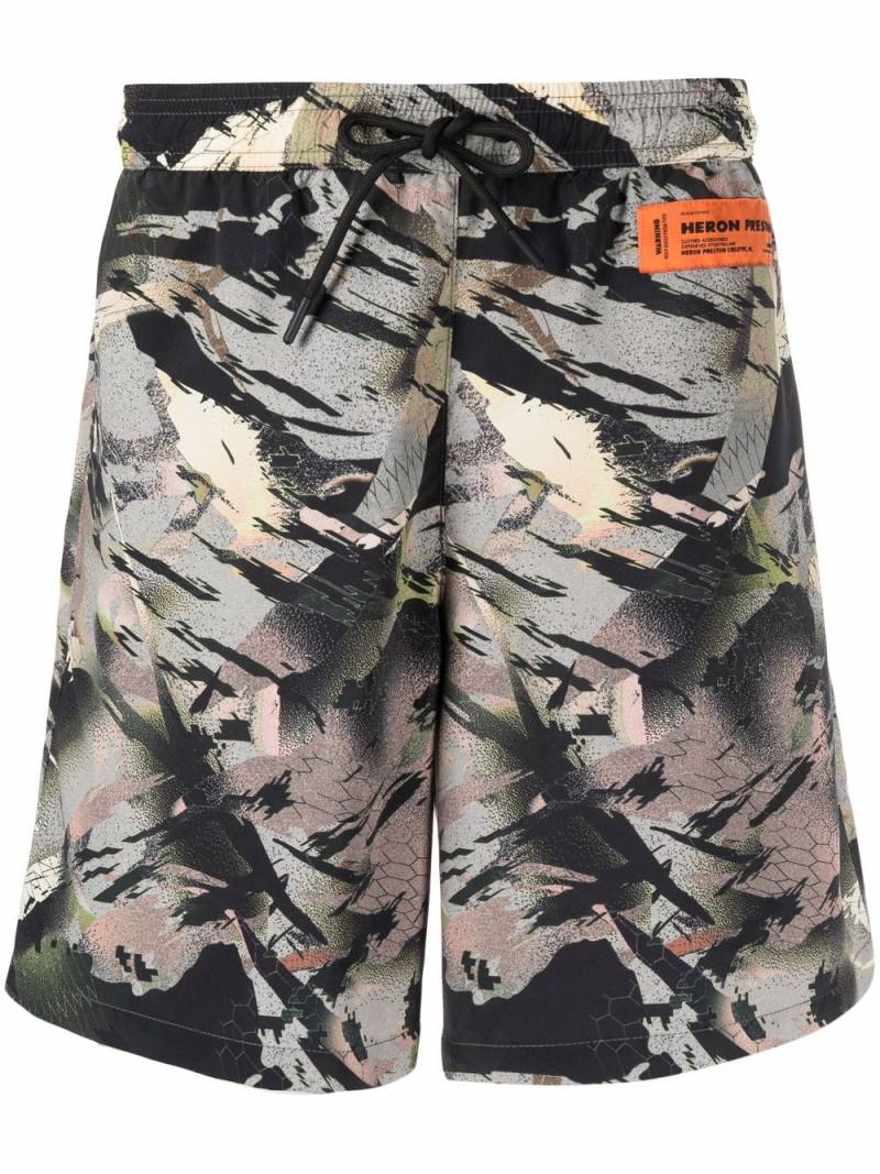 Heron Preston abstract-print swim shorts - Green von Heron Preston