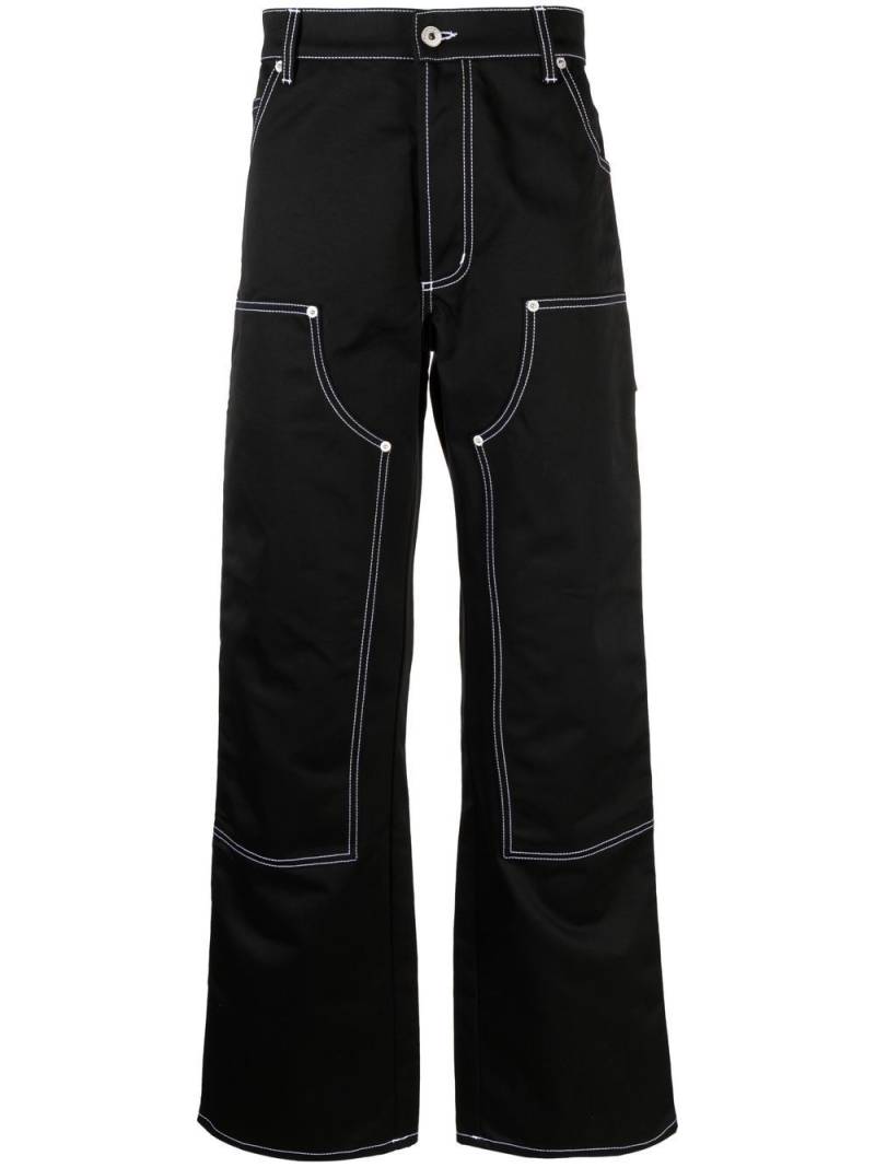 Heron Preston contrast-stitching wide-leg trousers - Black von Heron Preston