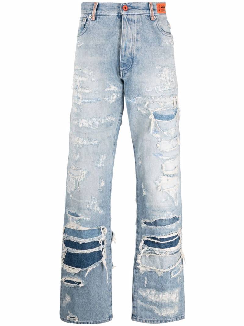 Heron Preston distressed effect jeans - Blue von Heron Preston