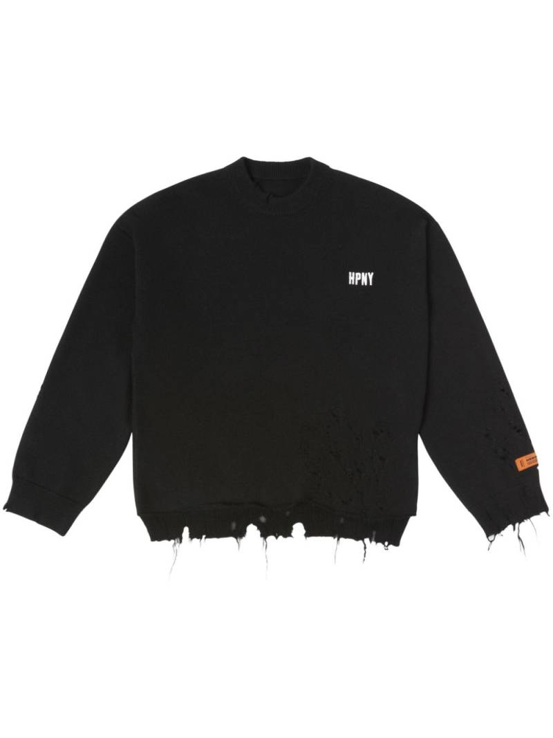 Heron Preston embroidered-logo drawstring sweatshirt - Black von Heron Preston