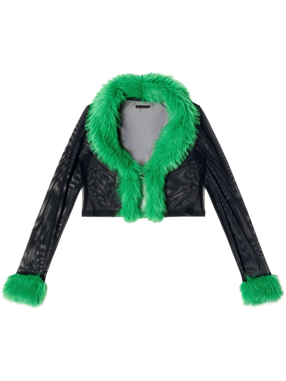 Heron Preston faux-fur mesh cardigan - Black von Heron Preston