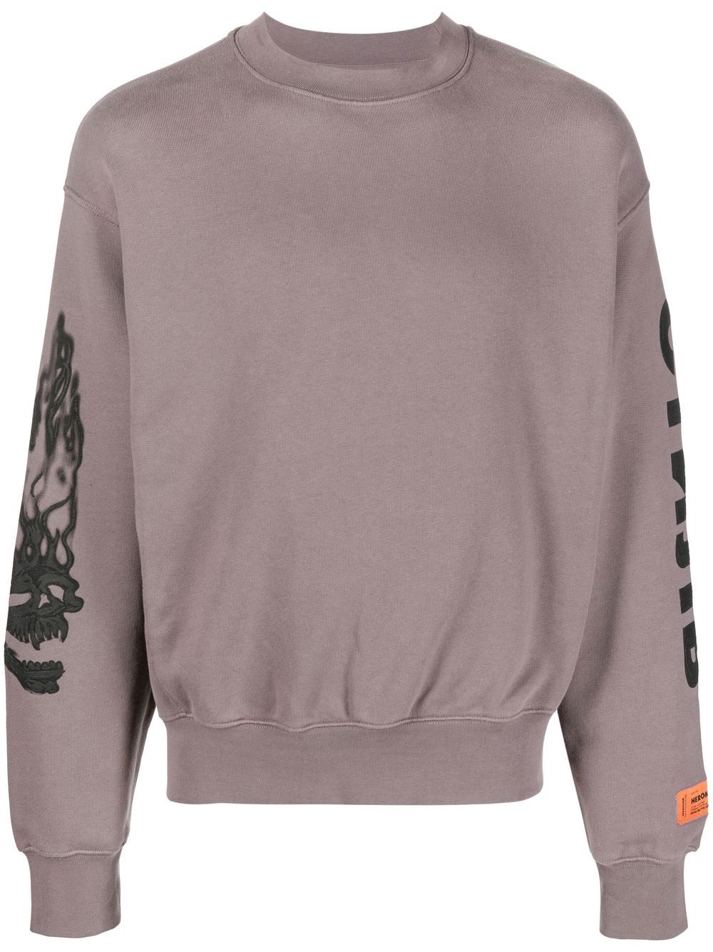 Heron Preston flaming skull sweatshirt - Grey von Heron Preston