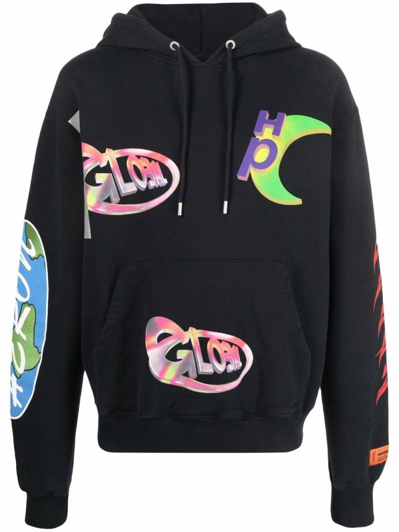 Heron Preston global print hoodie - Black von Heron Preston