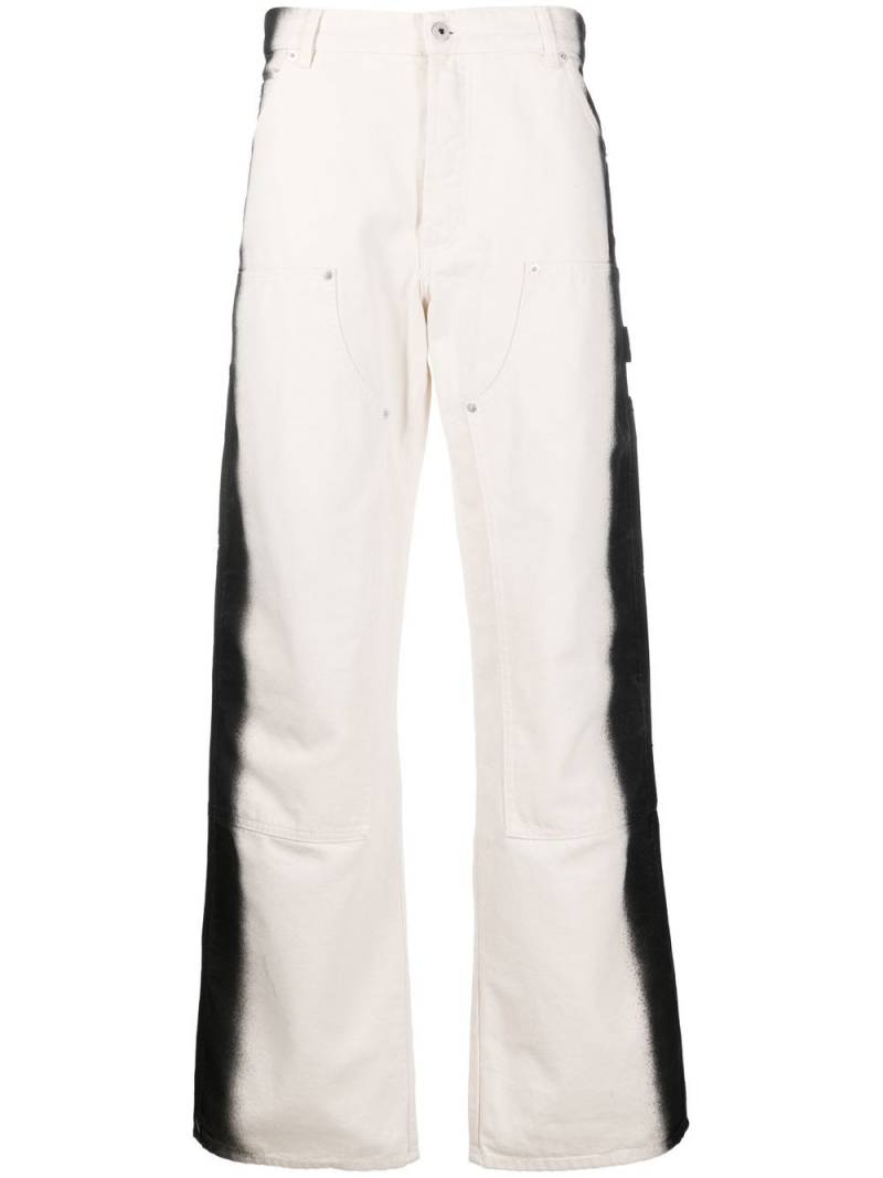 Heron Preston gradient-print wide-leg trousers - White von Heron Preston