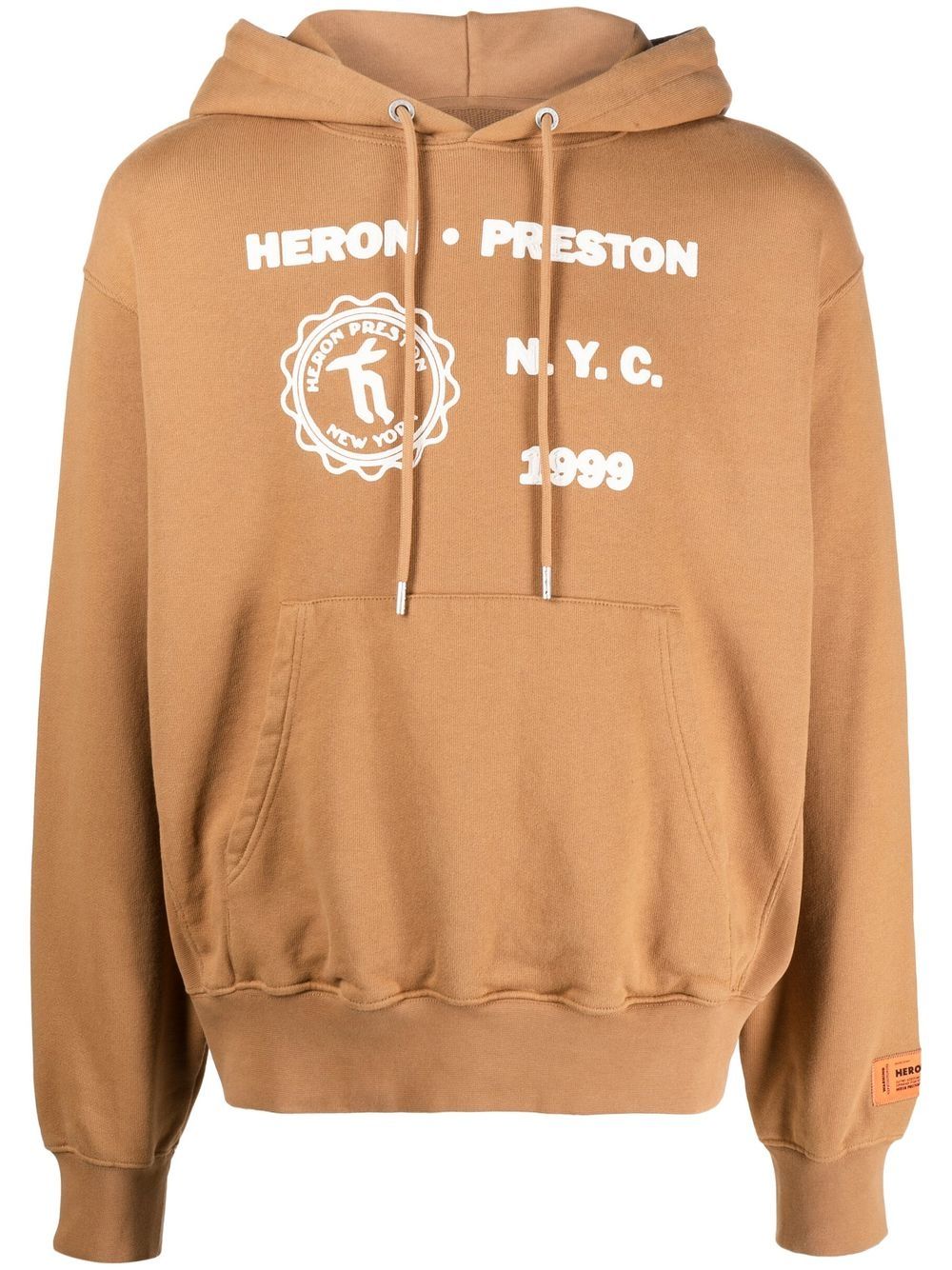 Heron Preston graphic-print cotton hoodie - Brown von Heron Preston