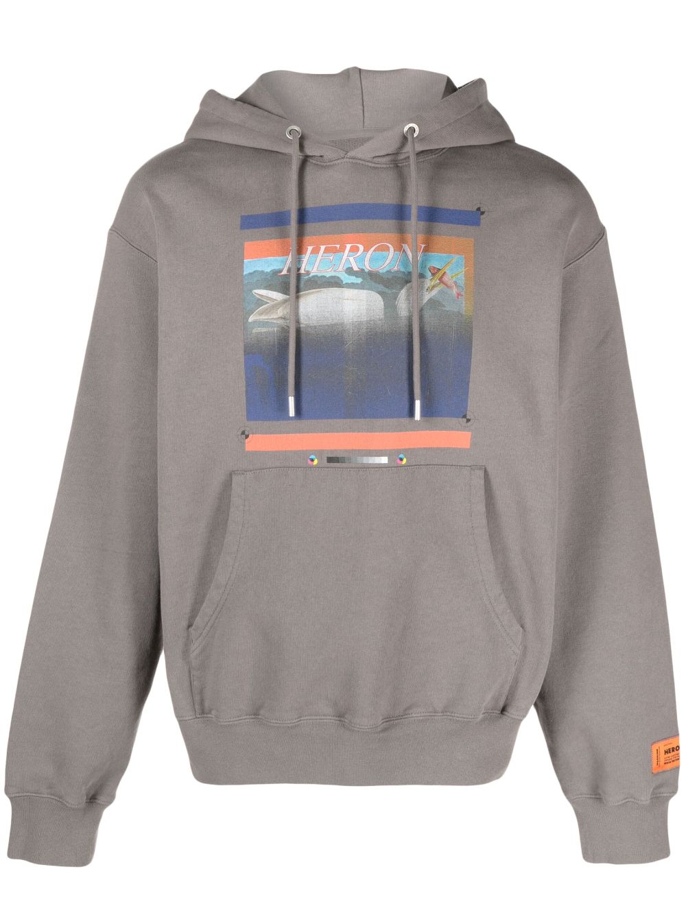 Heron Preston graphic-print cotton hoodie - Grey von Heron Preston