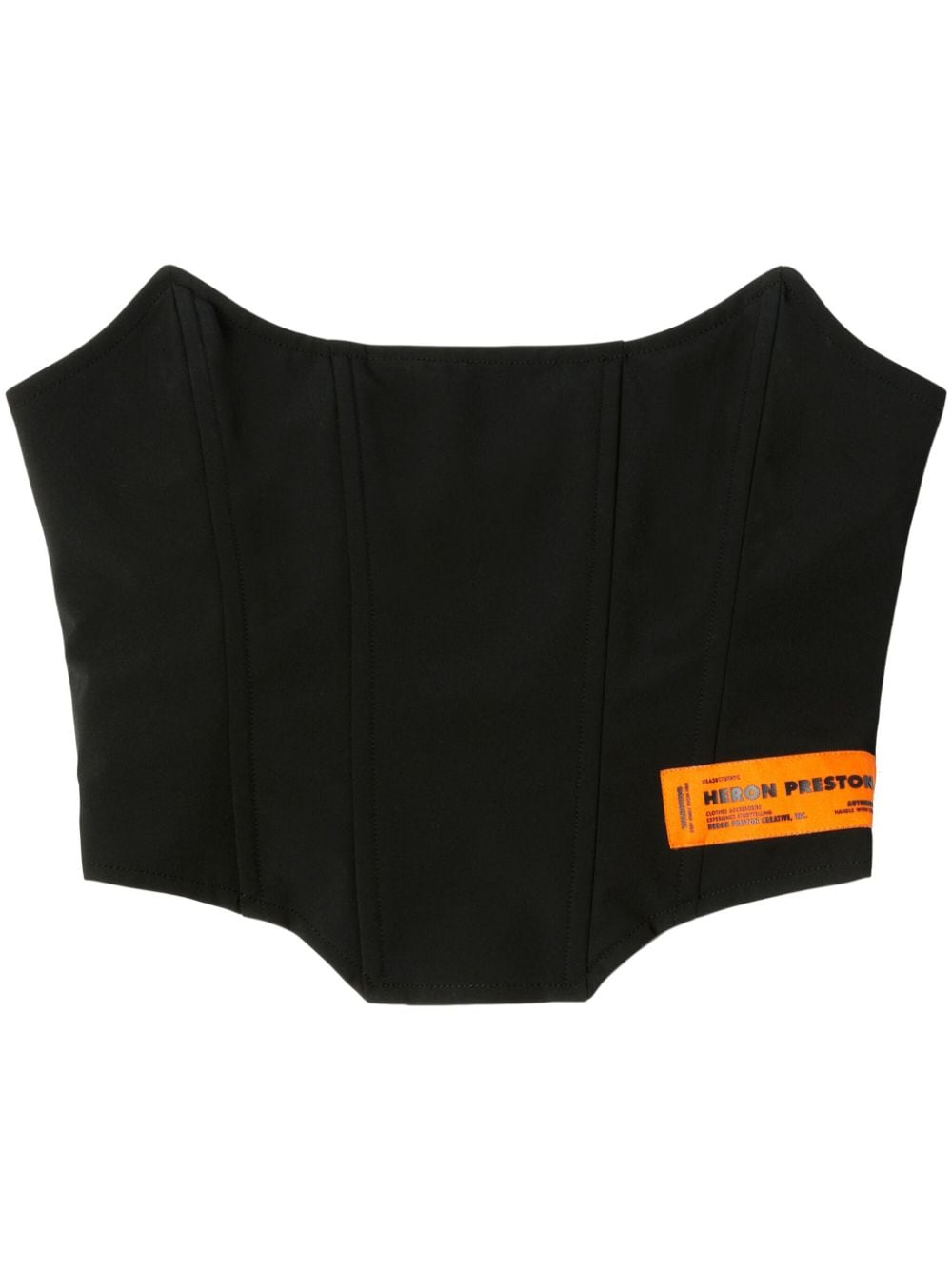 Heron Preston logo-patch corset top - Black von Heron Preston