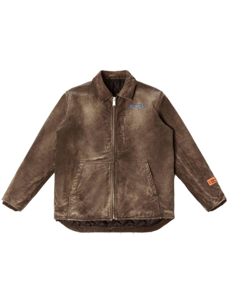 Heron Preston logo-patch cotton jacket - Brown von Heron Preston