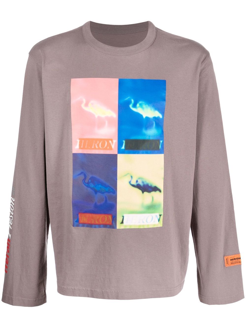 Heron Preston logo print long-sleeve top - Grey von Heron Preston