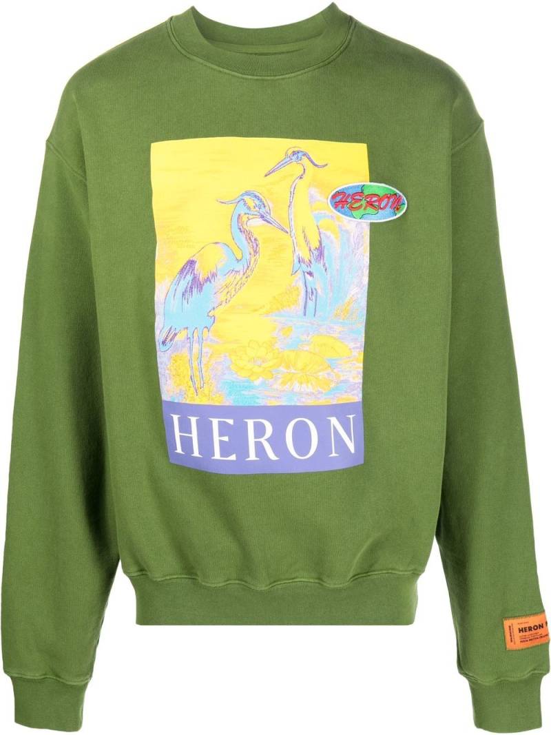 Heron Preston logo-print organic cotton sweatshirt - Green von Heron Preston