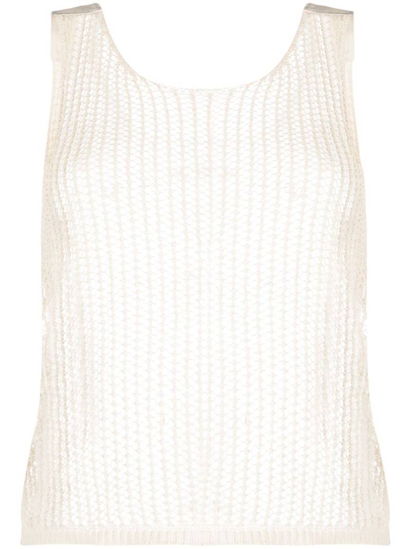 Heron Preston open-knit cotton tank top - White von Heron Preston