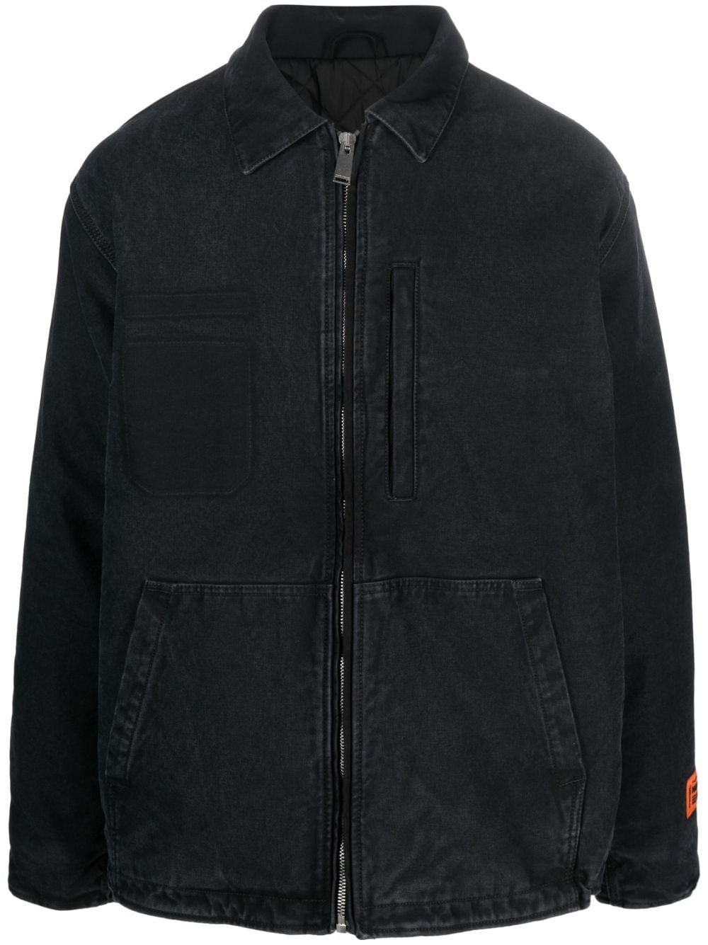 Heron Preston zip-up long-sleeve shirt jacket - Black von Heron Preston