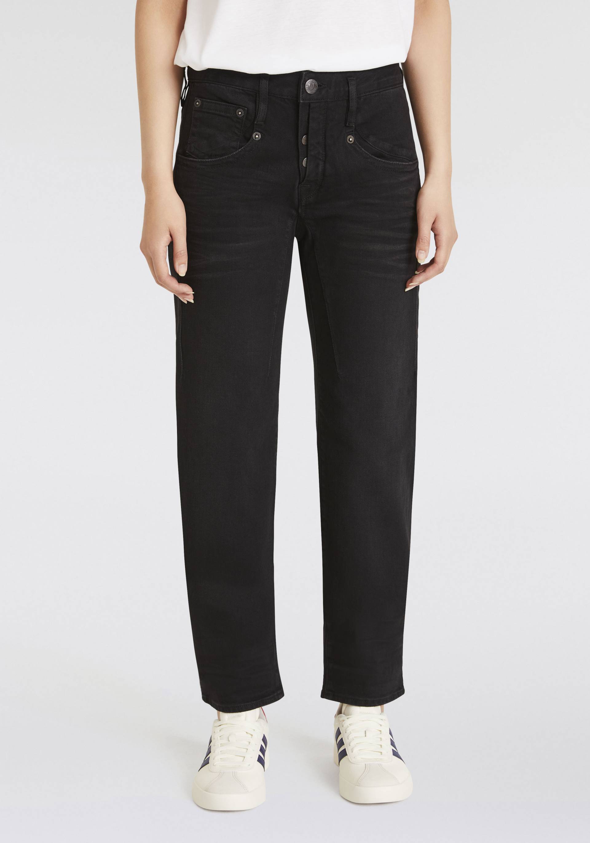 Herrlicher Boyfriend-Jeans »Shyra Tap Long Recycled Denim Black Stretch« von Herrlicher