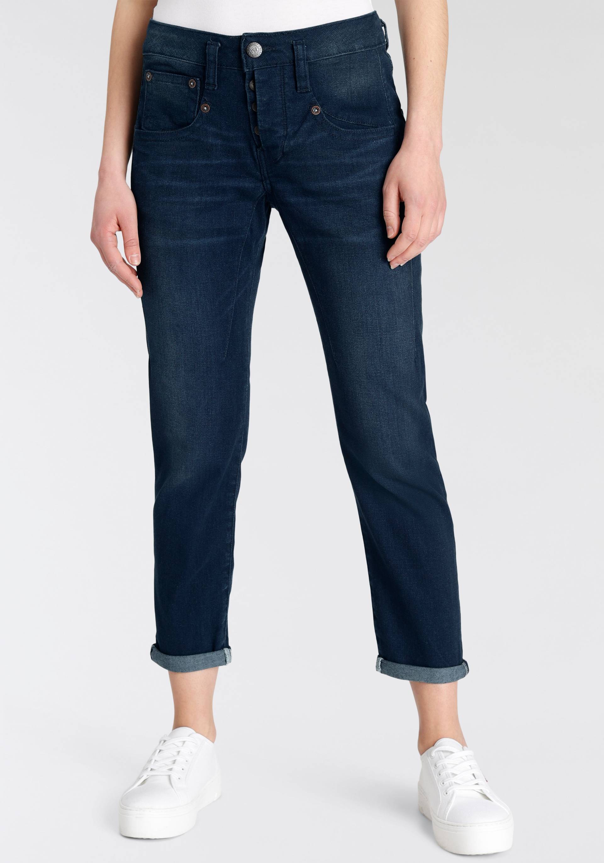 Herrlicher Gerade Jeans »Shyra Cropped Denim Smooth«, Im Boyfriend Style, Abriebeffekte, Vintage von Herrlicher