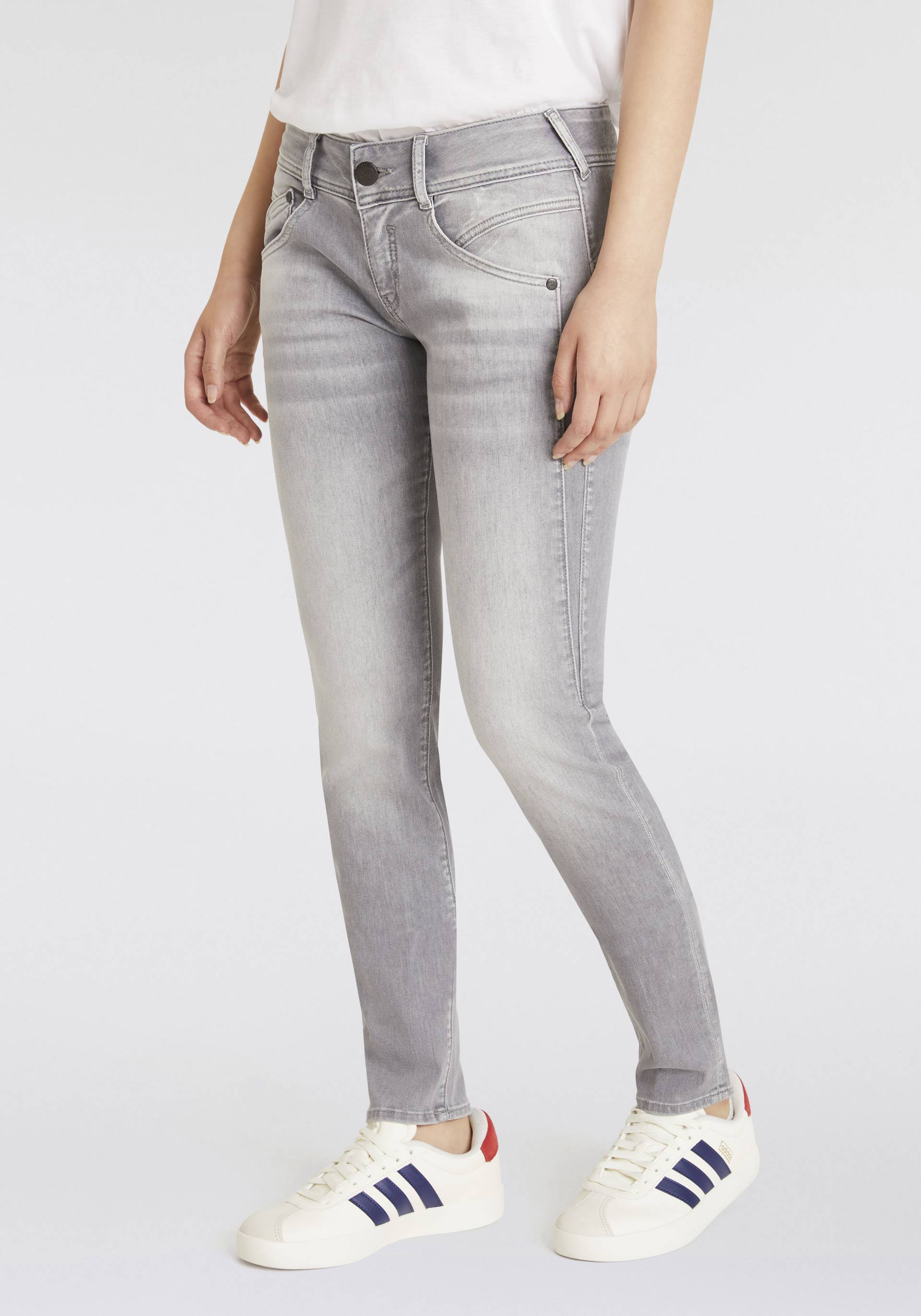 Herrlicher Slim-fit-Jeans »Gila Slim Recycled Denim Grey«, im Five-Pocket Style von Herrlicher