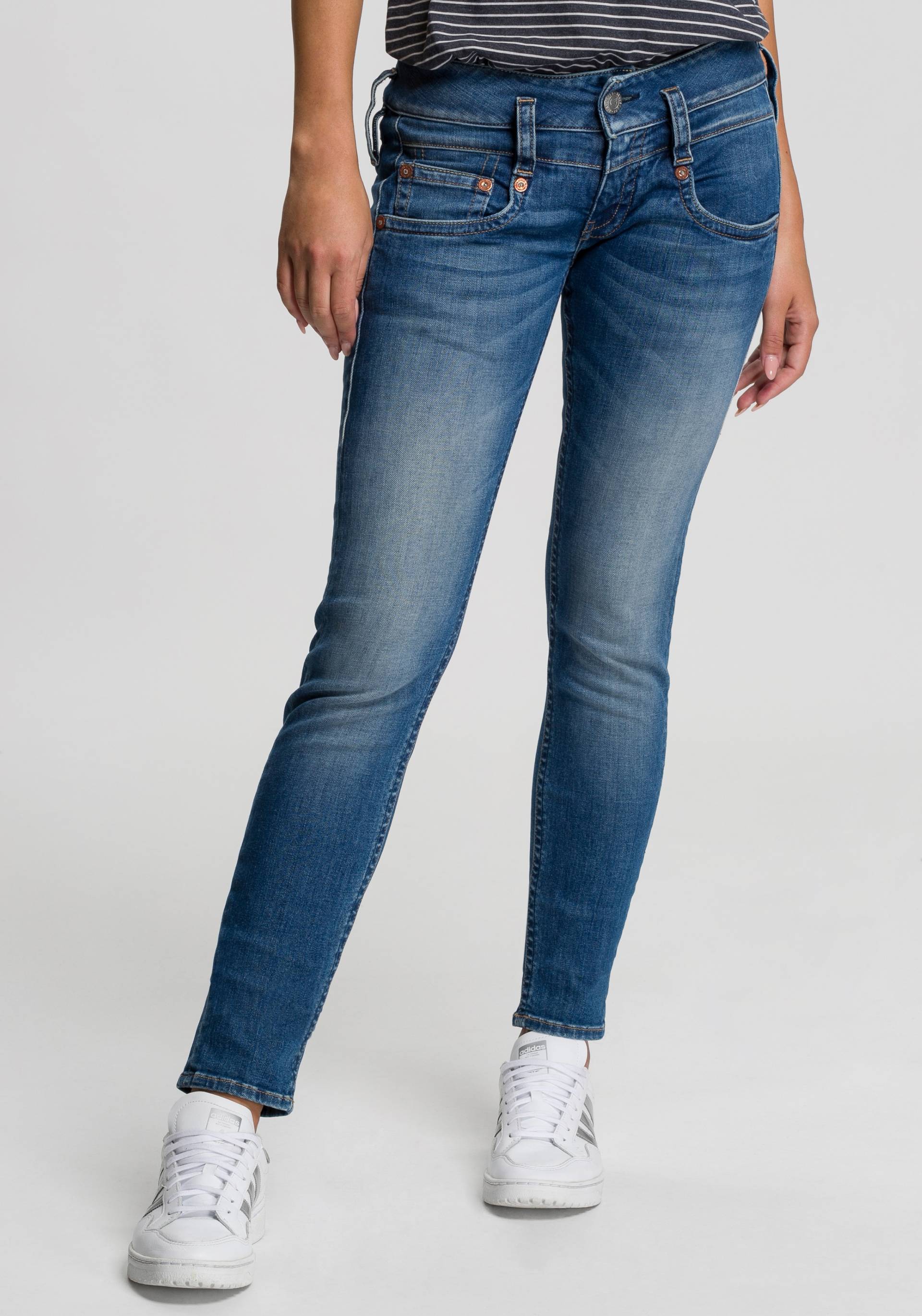 Herrlicher Slim-fit-Jeans »PITCH SLIM ORGANIC«, Vintage-Style mit Abriebeffekten von Herrlicher