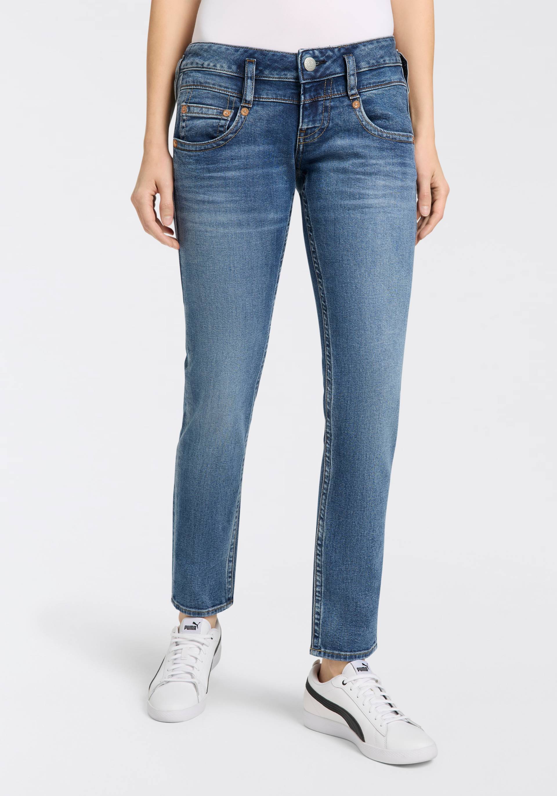 Herrlicher Slim-fit-Jeans »Pitch Slim Denim Stretch«, mit niedriger Taille von Herrlicher