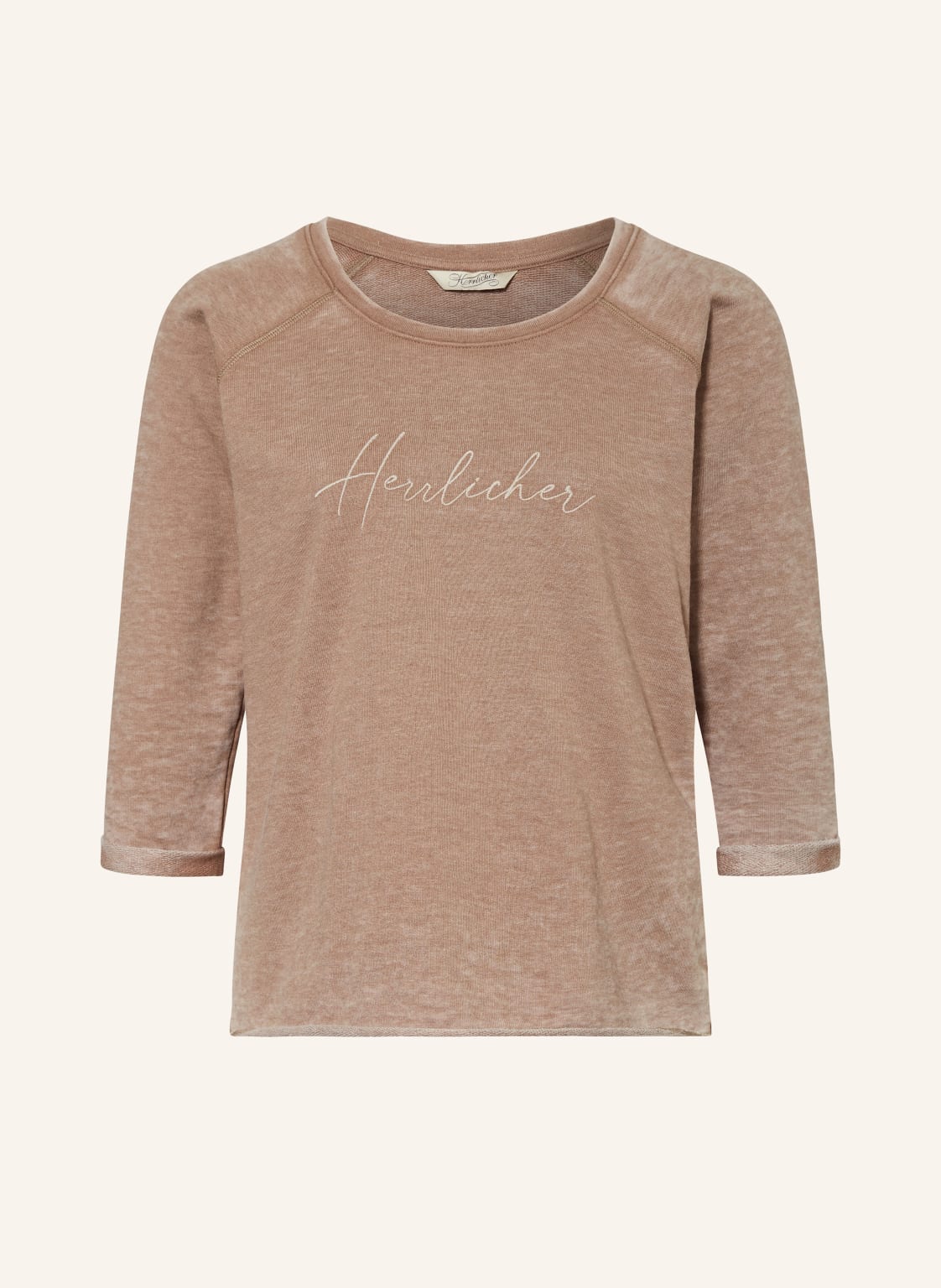 Herrlicher Sweatshirt Angelika Mit 3/4-Arm beige von Herrlicher