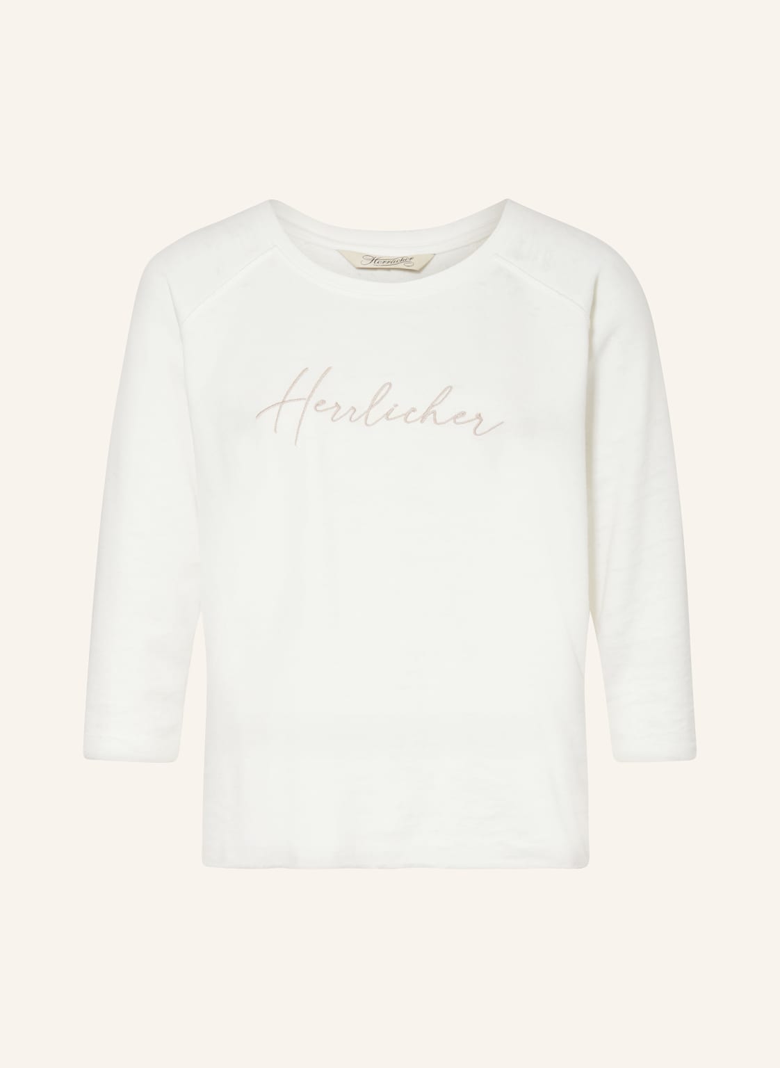 Herrlicher Sweatshirt Angelika Mit 3/4-Arm weiss von Herrlicher