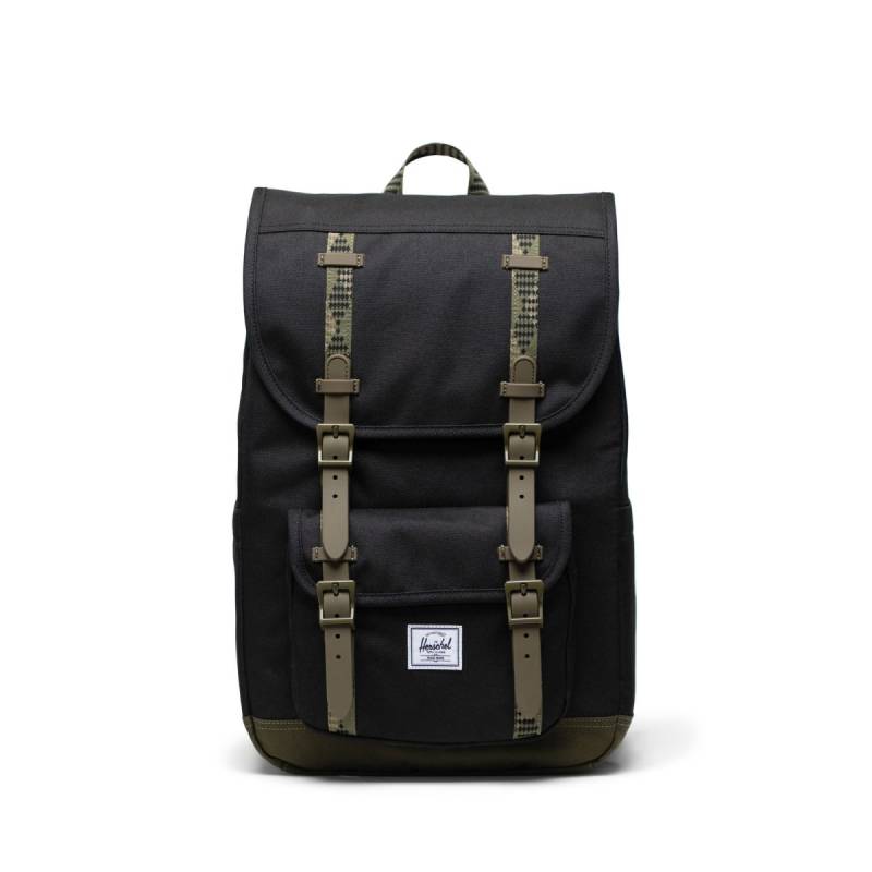 Little America - Mid Backpack in Black/Ivy Green von Herschel