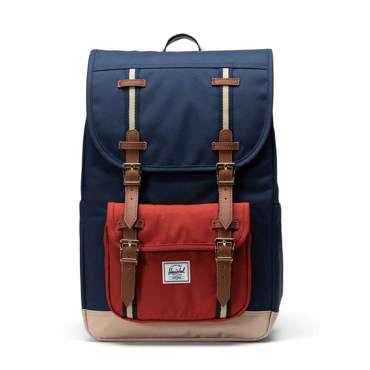 Little America - Mid Backpack in Black Blau/Rot von Herschel