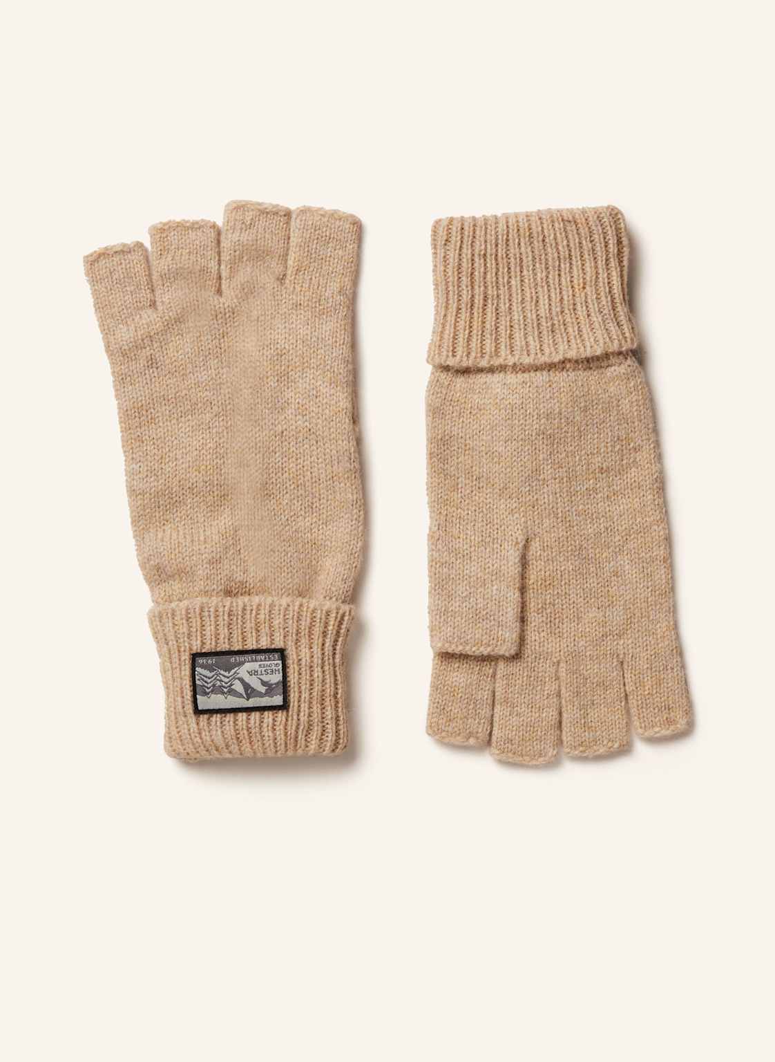 Hestra Handschuhe Raggwool Half Finger beige von Hestra