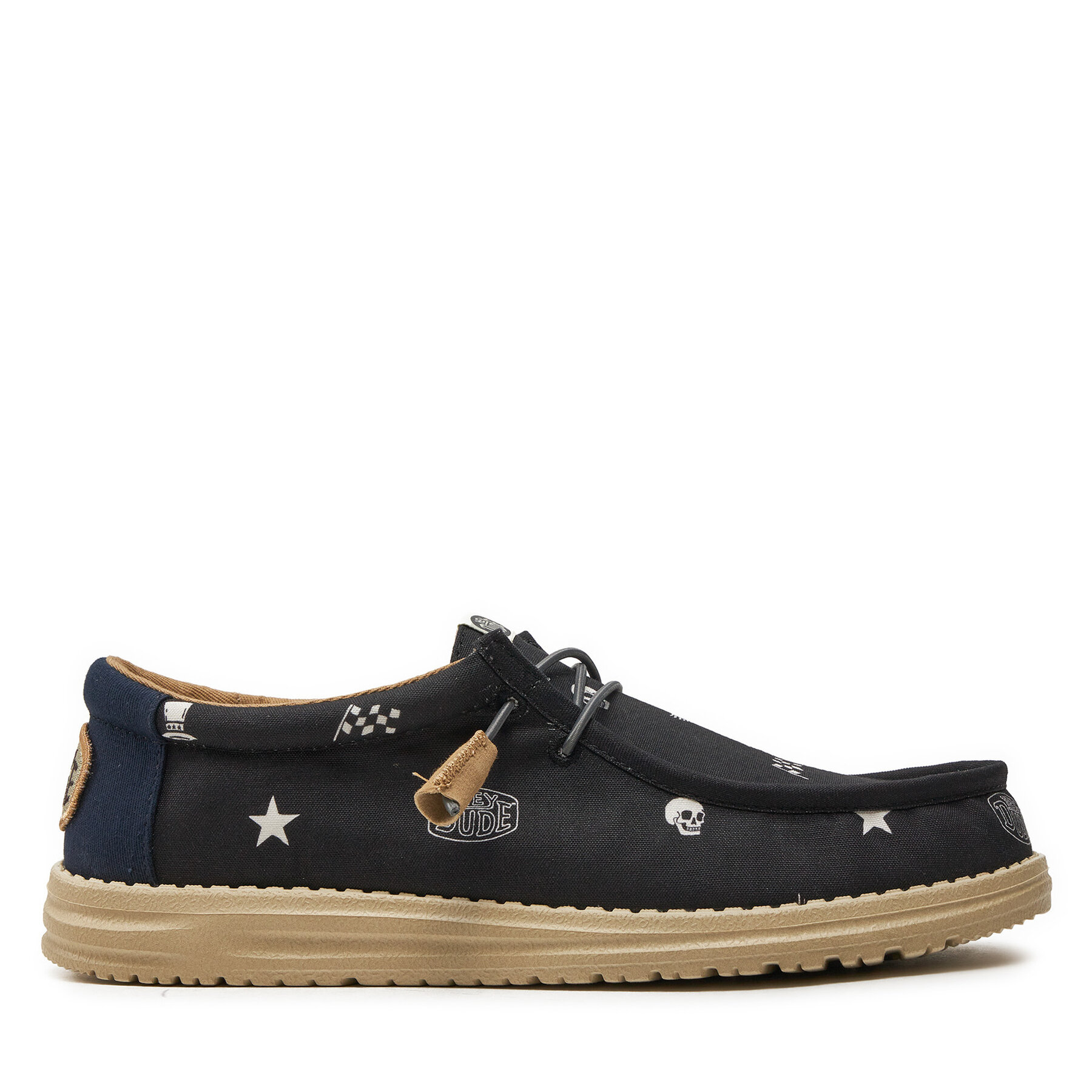 Halbschuhe Hey Dude Wally Stars N Skulls Print 41284-001 Schwarz von Hey Dude