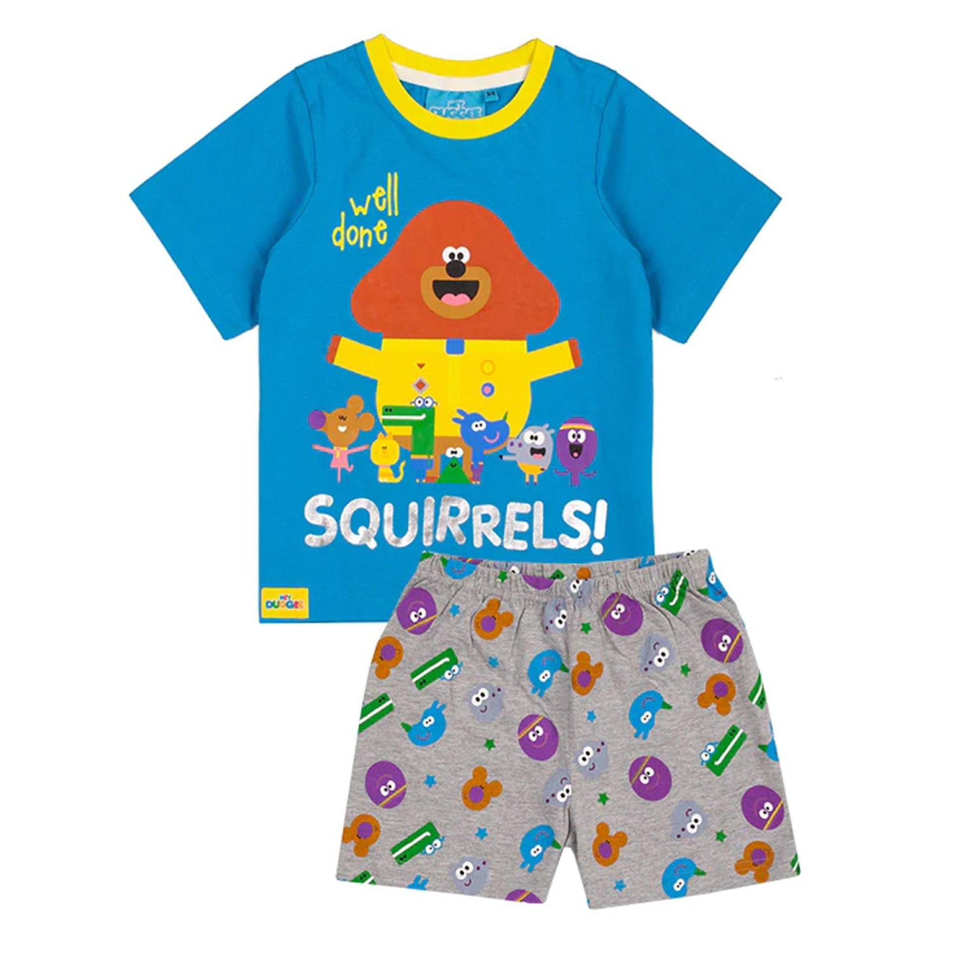 Hey Duggee - Well Done Squirrels Schlafanzug mit Shorts, 104, Blau von Hey Duggee