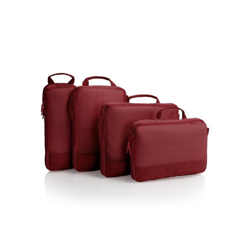 EcoTex - 4pc Kompressionspackwürfel Set in Rot von Heys