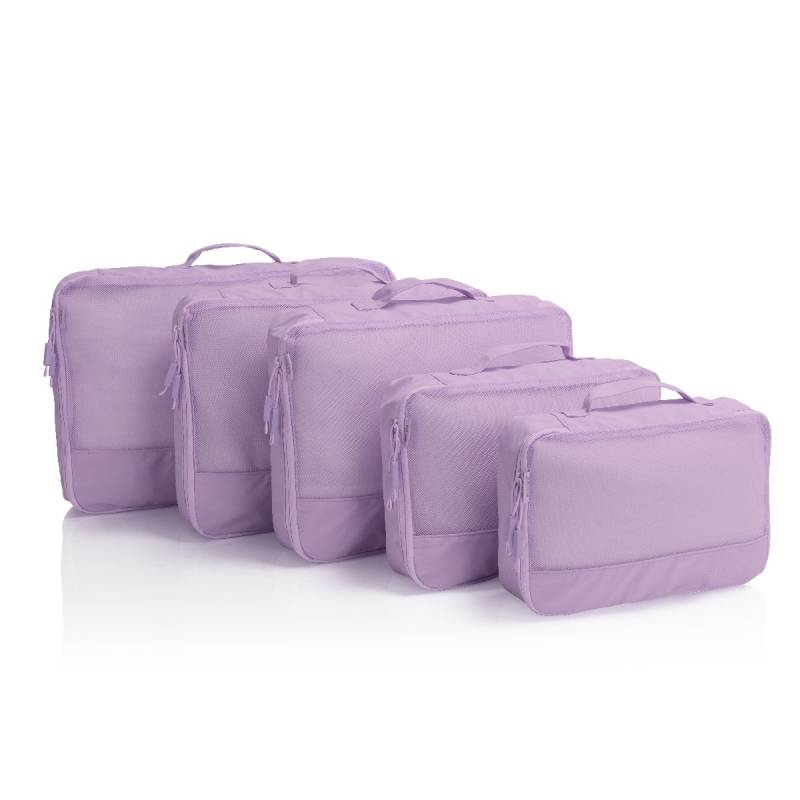 EcoTex - 5pc Packing Cube Set in Lila von Heys