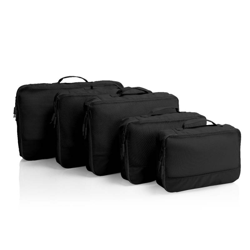 EcoTex - 5pc Packing Cube Set in Schwarz von Heys