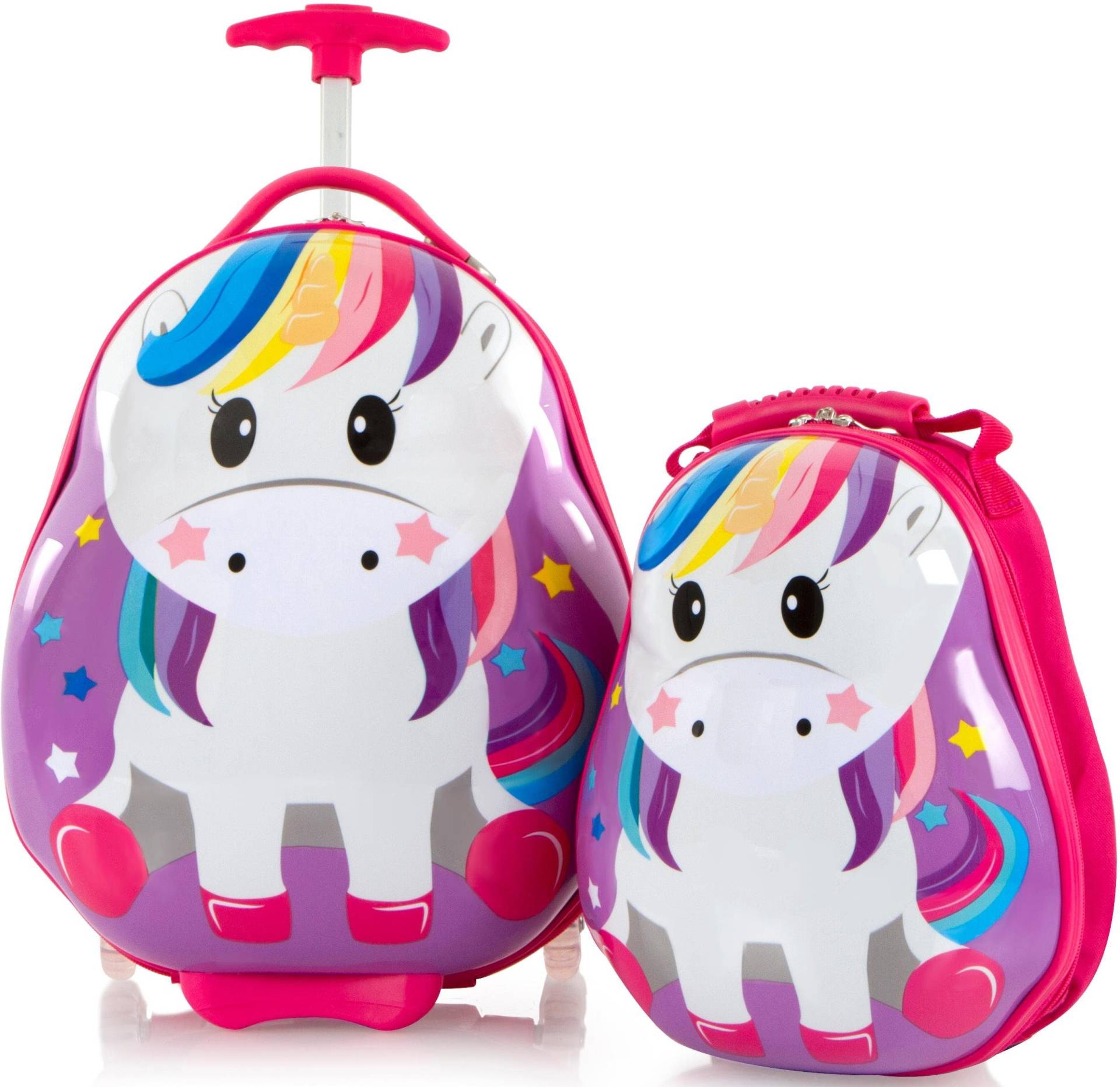 Heys Kinderkoffer »Travel Tots, 46 cm, Einhorn«, (Set, 2 St.), 2 Rollen, Kindertrolley Kinderreisegepäck Handgepäck-Koffer inkl. Kinderrucksack von Heys