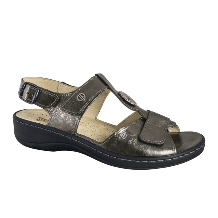 Hickersberger Leder-Sandalette Damen platin, 38 von Hickersberger