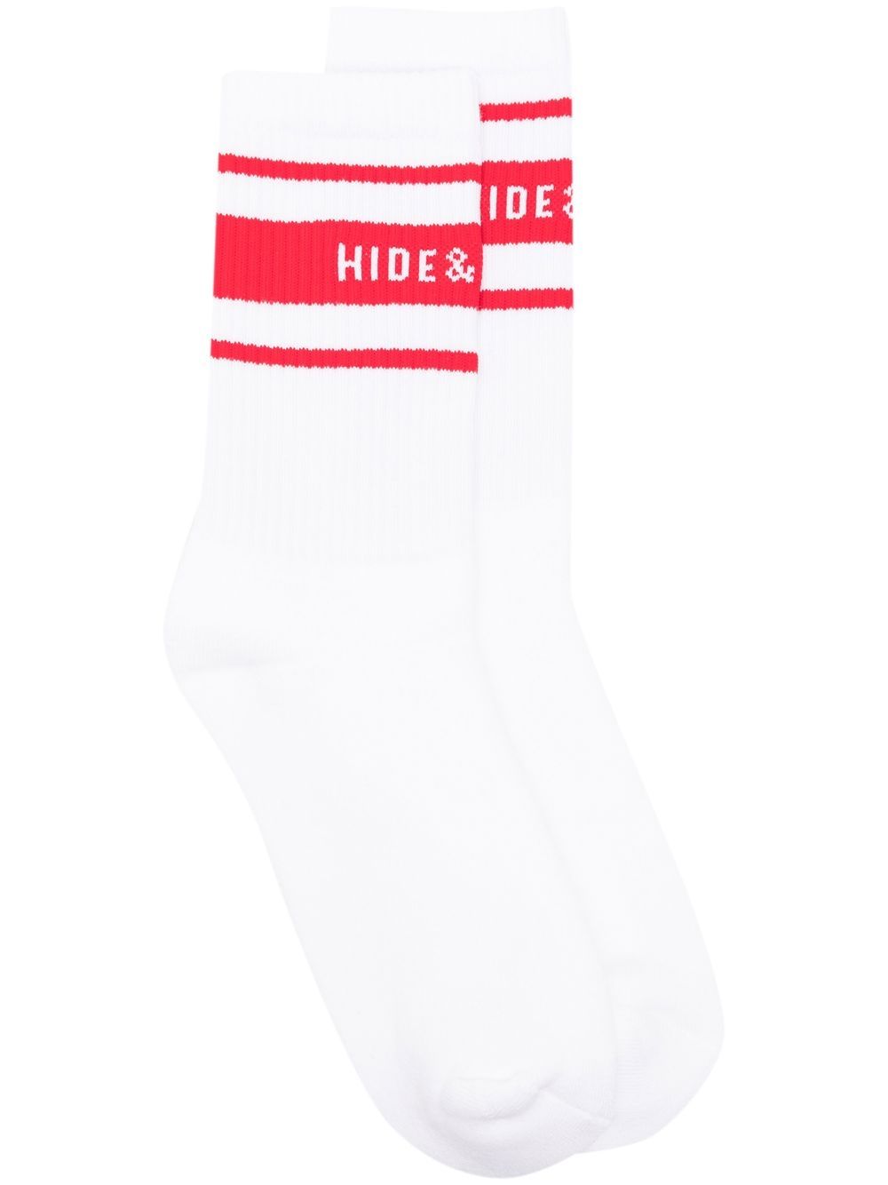 Hide&Jack ribbed logo-stripe socks - White von Hide&Jack