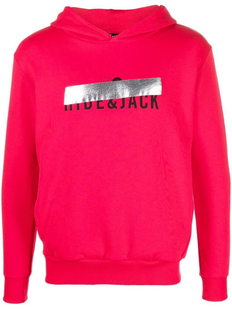 Hide&Jack taped-logo cotton hoodie - Red von Hide&Jack