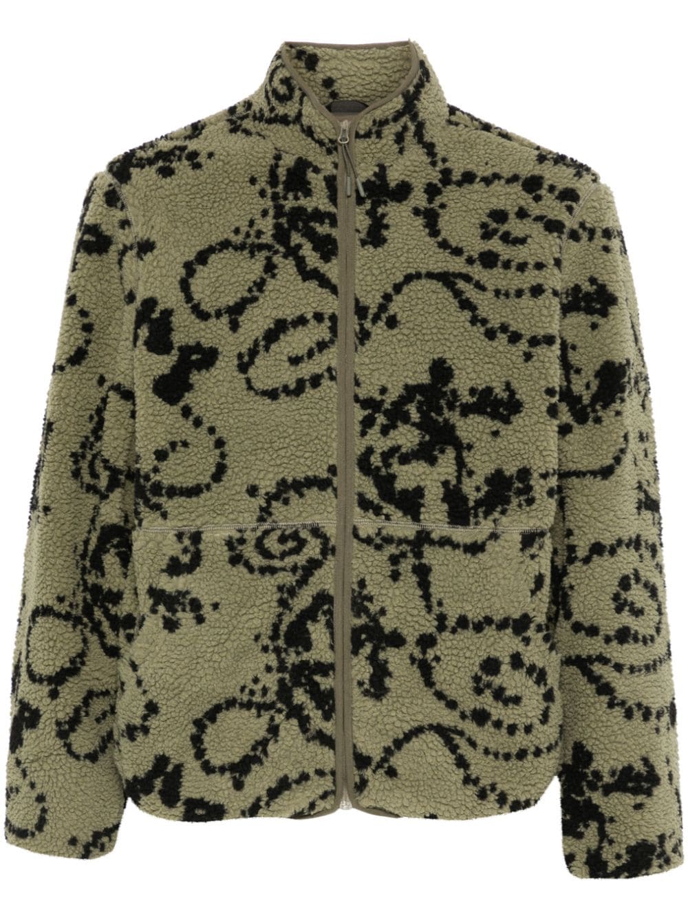 Hiking Patrol print fleece jacket - Green von Hiking Patrol