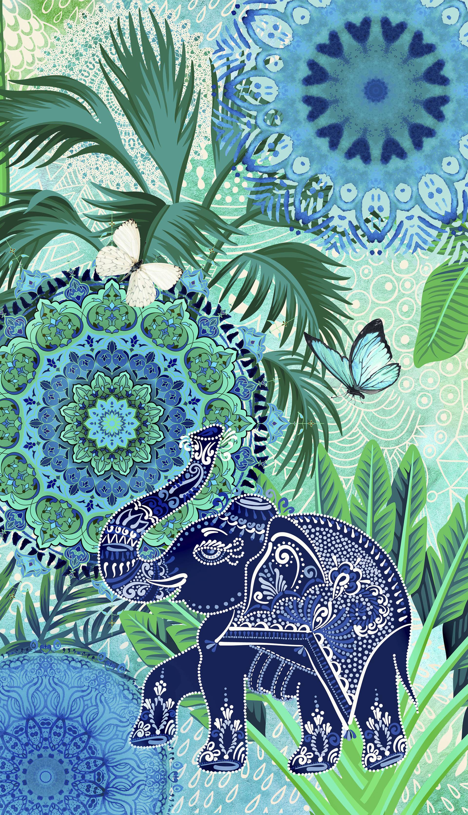 hip Strandtuch »Isara«, (1 St., Strandtuch 100 x 180 cm), mit Mandalas & Elefant von Hip