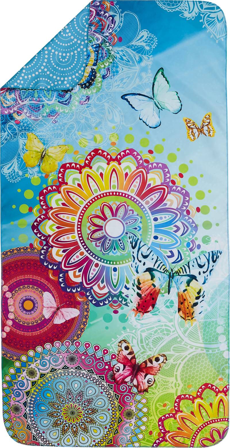 hip Sporthandtuch »Mystic«, (1 St., Strandtuch 50 x 100 cm), mit Mandalas und Schmetterlingen von Hip