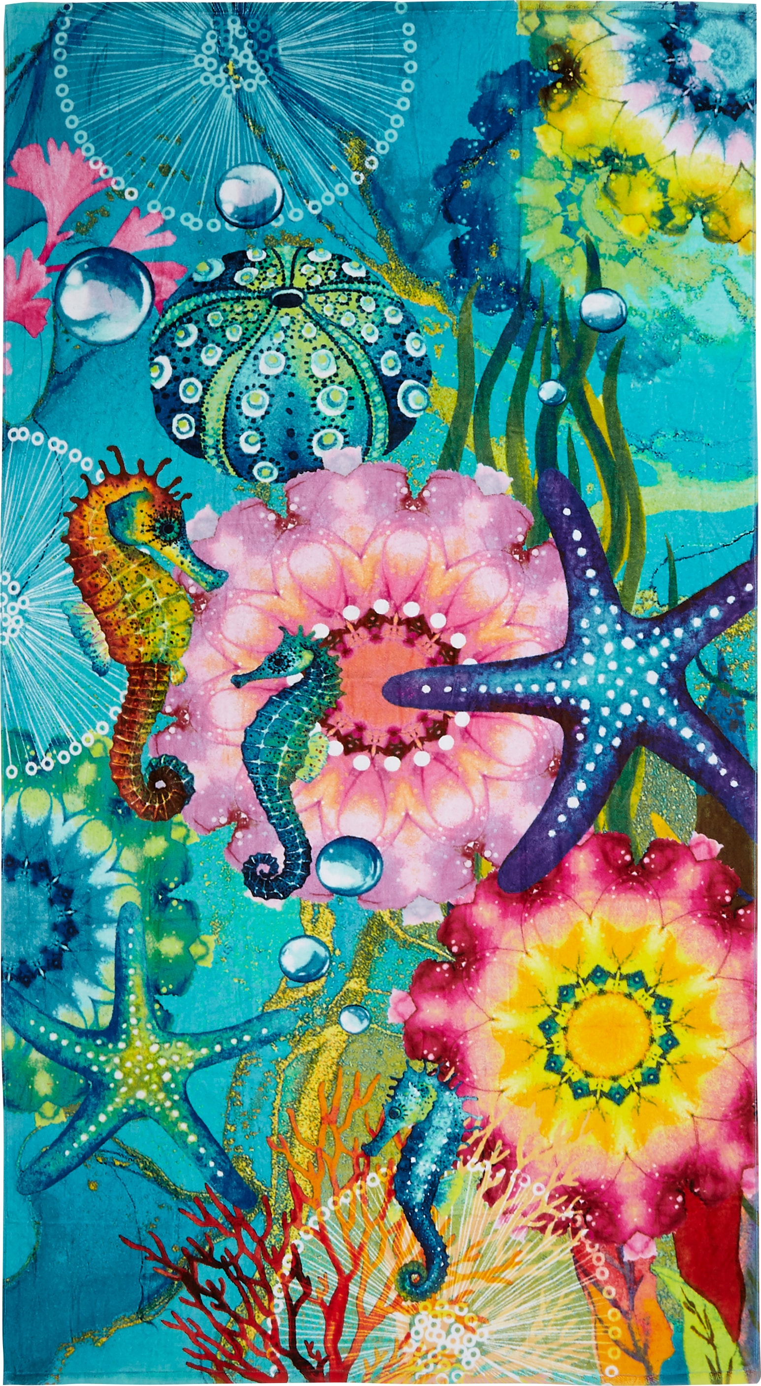 hip Strandtuch »Amada«, (1 St., Strandtuch 100 x 180 cm), mit Mandalas & Seepferdchen von Hip