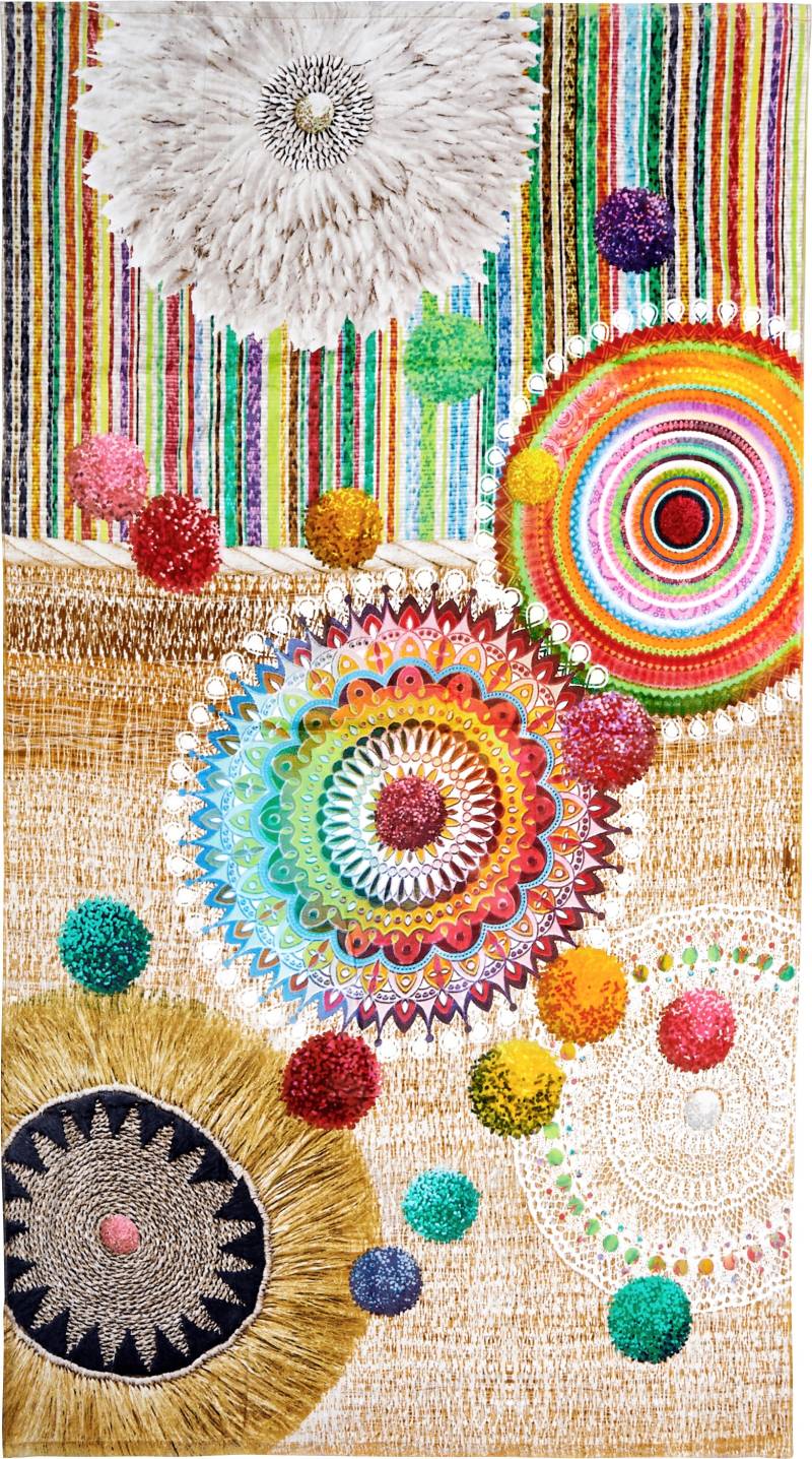 hip Strandtuch »Inessa«, (1 St., Strandtuch 100 x 180 cm), 100% Baumwolle, Velours, 100x180, Weich, Strand, Mandala, Sand von Hip