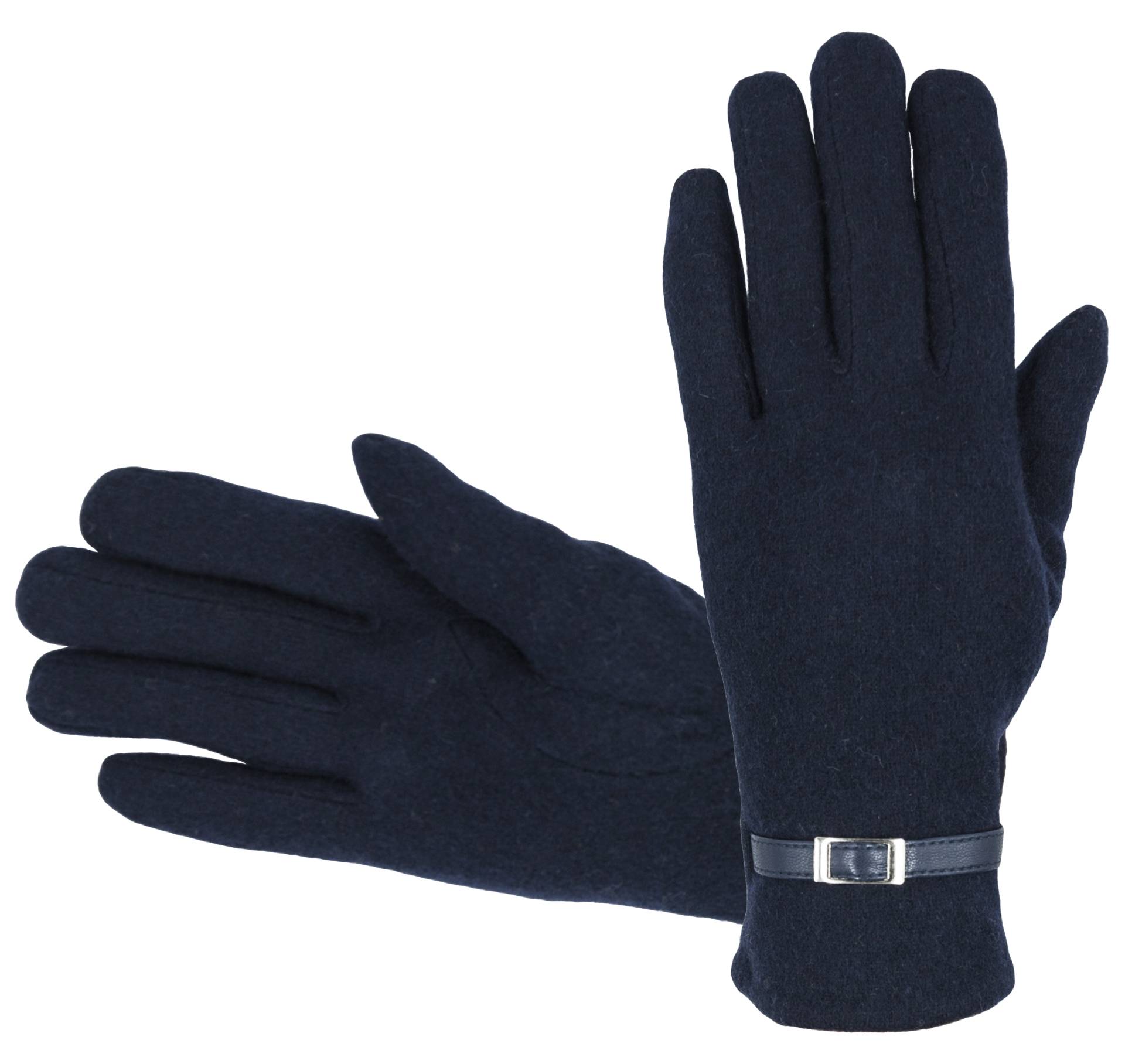 Qualitativ hochwertige Wollhandschuhe mit einem weichen Innenfutter, navy blau von Hofler