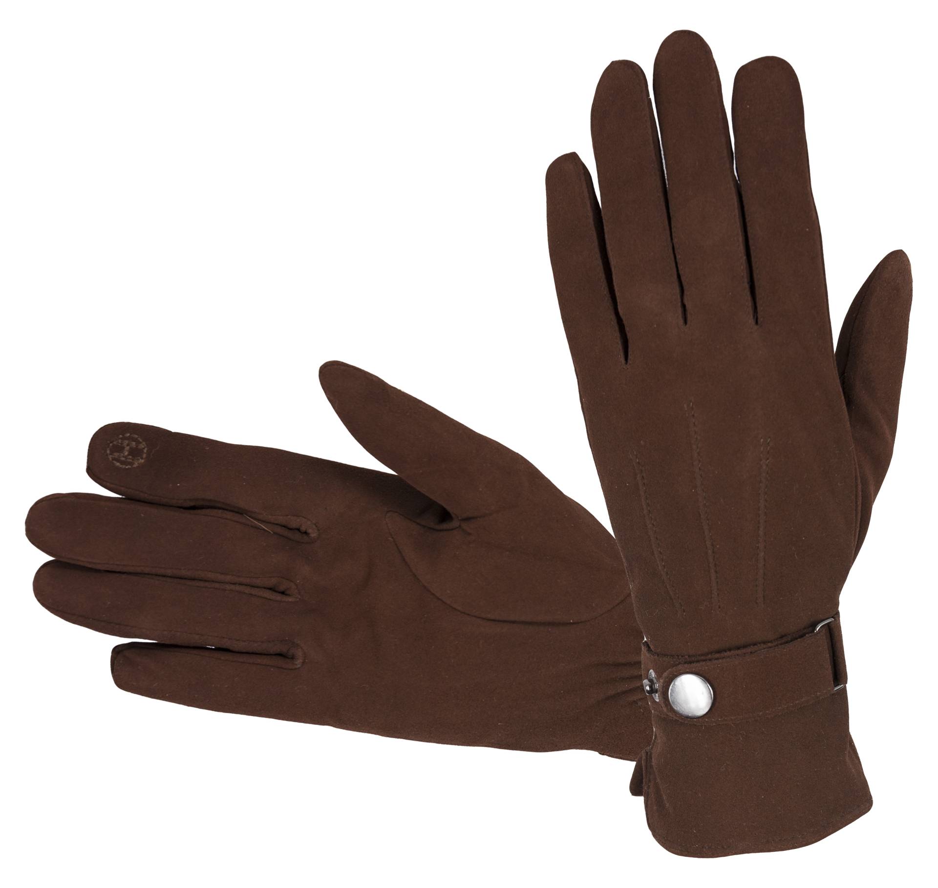 Suede-Lederhandschuhe für Damen, aus A-Grade Suede-Leder, mit Touchscreen, cocoa braun von Hofler